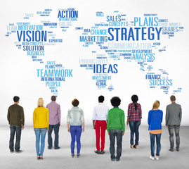 Wall Mural - Strategy Analysis World Vision Mission Planning Concept