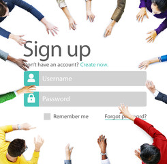 Sticker - Sign Up Register Online Internet Web Concept