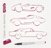 Vector Sports Car Sketches
