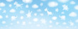 Vector sky background, cute animals cartoons.