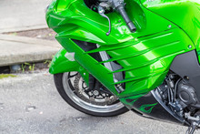 Green Cowling On Sports Bike
