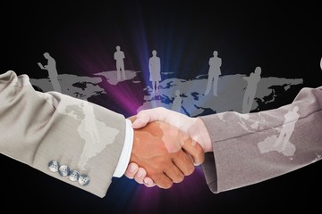 Poster - Composite image of side view of shaking hands