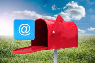Aufkleber - Composite image of red email postbox