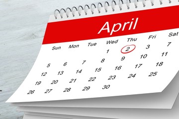 Poster - Composite image of april calendar