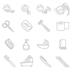 Canvas Print - Hygiene Icons Outline