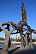 Metal monument in abstract style in Astana, Kazakhstan