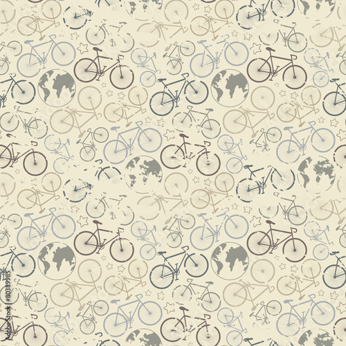 Obraz w ramie Bicycle grunge pattern