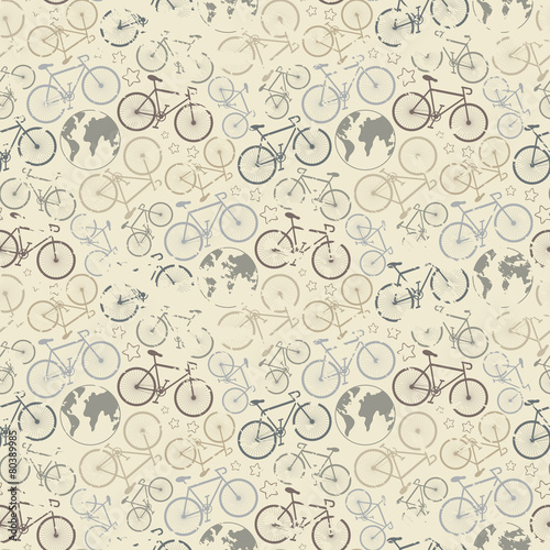 Naklejka na drzwi Bicycle grunge pattern