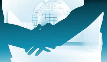 Aufkleber - Business people shaking their hands
