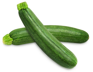 Fresh two zucchini isolated on a white background