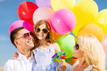 Sticker - family with colorful balloons