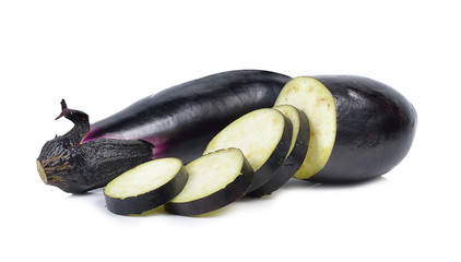 eggplant or aubergine vegetable on white background