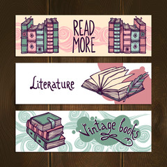 Sticker - Retro Books Banner Set