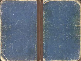 Old blue shabby book cover