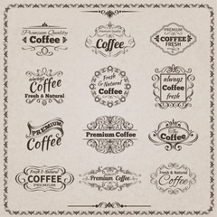 Wall Mural - Coffee Emblem Set