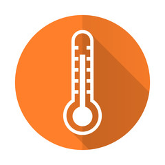 Poster - thermometer orange flat icon temperature sign