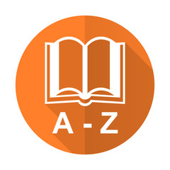 Aufkleber - dictionary orange flat icon