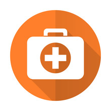 First Aid Orange Flat Icon Hospital Orange Flat Icon