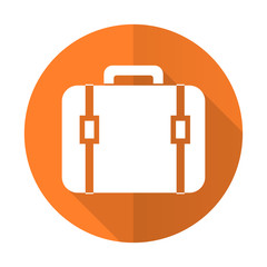 Poster - bag orange flat icon luggage sign