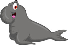 Cute Elephant Seals Cartoon