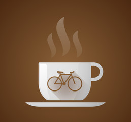 Poster - Coffee cup with a bicycle