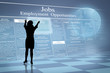 Silhouette Woman reading online job ads
