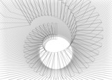 Fototapeta Do przedpokoju - Abstract digital 3d illustration with black wire-frame helix