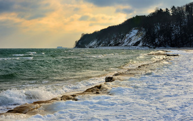 Fotomurali - Morze Bałtyckie , kra lodowa zalega morze, Polska