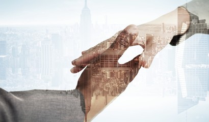 Aufkleber - Businesspeople going to shake hands
