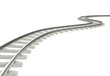 Illustration bend, turn railroad isolated on white background