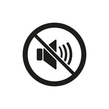 The No Sound Icon. Volume Off Symbol. Flat