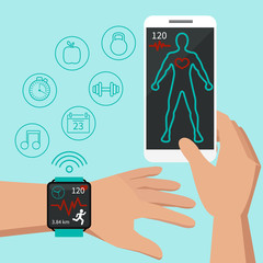 Poster - smart watch sport flat