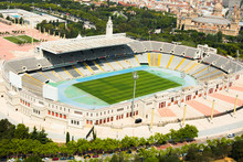 Aerial View Of Olimpic Stadium Of Barcelona