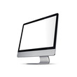 Computer with a transparent screen, vector blank