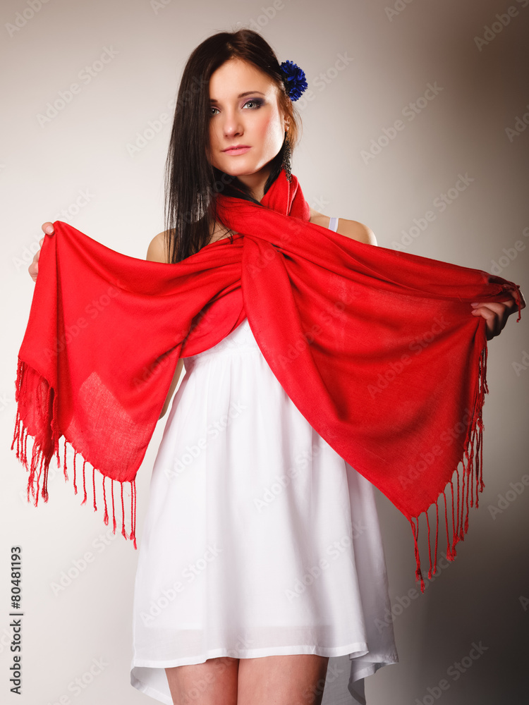 open lace back dress Red shawl, bridal shawls, lace shawl online – modarta main image 1