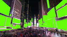 Time Lapse Of Crowds And Billboards At Times Square, New York. With Chroma Key.