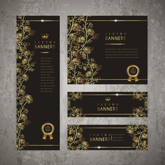 Wall Mural - luxurious floral banner template set design