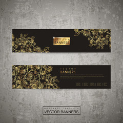 Wall Mural - luxurious floral banner template set design