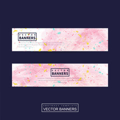 Wall Mural - adorable pink banner template design