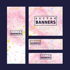 Wall Mural - adorable pink banner template design