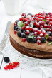Chocolate cake with fresh berries