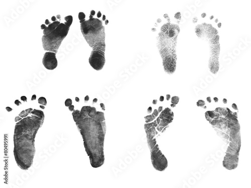 Fototapeta Newborn Baby Ink Footprints