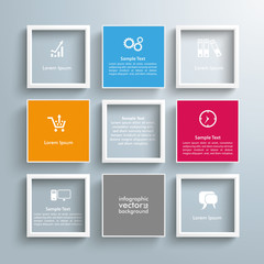 Wall Mural - 5 Colored Squares 5 FramesTemplate