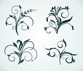 Wall Mural - Flowers ornament collection