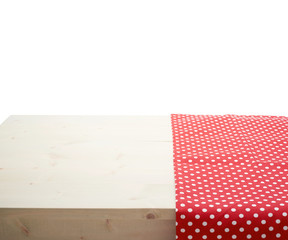 Canvas Print - Tablecloth or towel over the wooden table