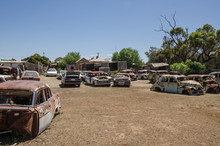 Old Retro Cars At The Junkyard