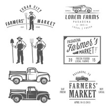 Vintage Farming Labels, Badges And Design Elements
