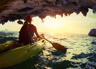 Wall Mural - Woman on the kayak