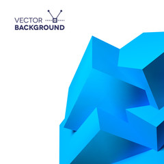 Poster - Abstract background with overlapping blue cubes