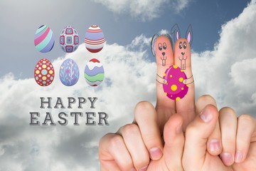 Poster - Composite image of fingers as easter bunny
